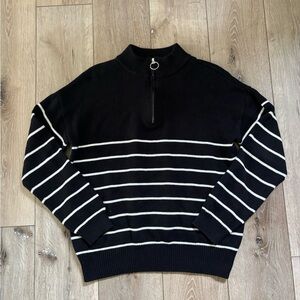 Neutral ground Black and White Striped sweater